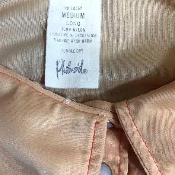 Vintage PhilMaid peach/orange button from house coat - Picture 6 of 8